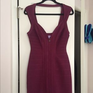 Herve Leger medium burgundy dress